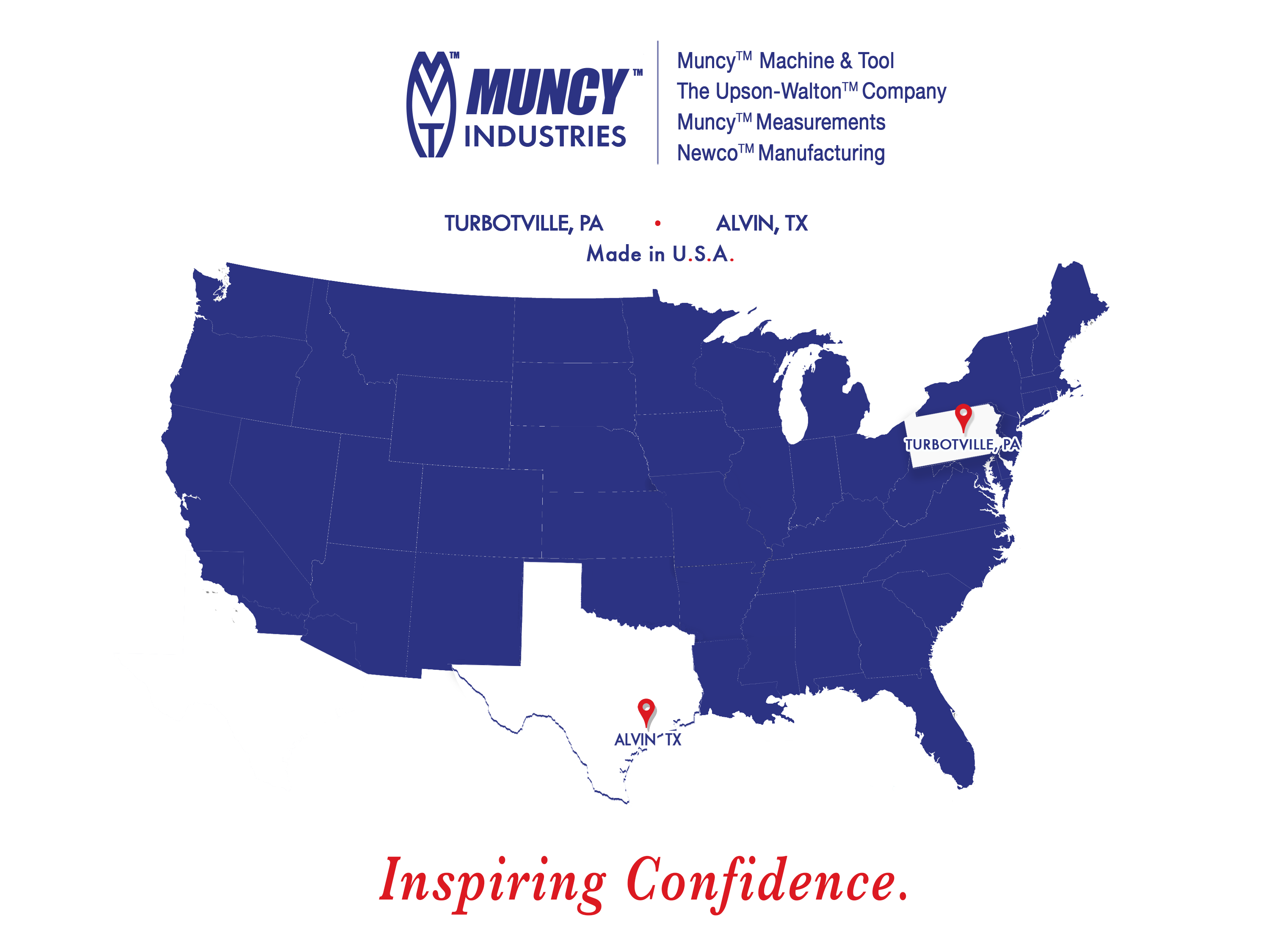 Muncy Industries: Turbotville, PA - Alvin, TX - Houston, TX